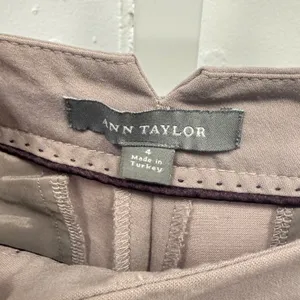 Ann Taylor Mauve Taupe Wool Blend Straight Leg Dress Pants Size 4 Career Classic thumbnail 6