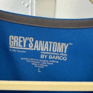 Greys Anatomy by Barco Blue V-Neck Scrub Top Womens Large 2-Pocket RN 50681 thumbnail 7