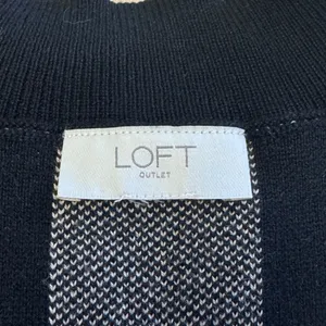 Loft Outlet Black Tan Buffalo Plaid Mock Neck Sleeveless Sweater Vest Top Career thumbnail 6