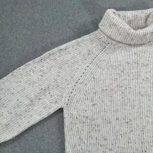 Blu Pepper Tunic Sweater Dress Women's Large Turtleneck Chunky Cream Knit thumbnail 2
