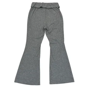 Shein Womens M 6 Flared Leggings Ribbed Fold Over Waist Gray thumbnail 4