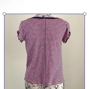 Free people Red and White Striped short sleeve Tee thumbnail 3