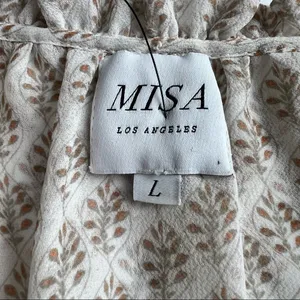 MISA Los Angeles Tiered Ruffle Mixed Print Midi Dress Large thumbnail 3
