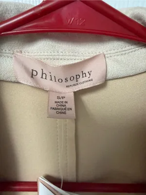 Philosophy Light Beige Suede Trench Coat thumbnail 5