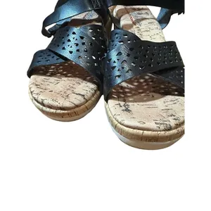 Skechers Womens sz 8‎ Black Bohemias Urban Pixie Platform Wedge Sandals thumbnail 5