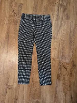 Express Dress Pants, Size 2R, Black & White Check Pattern thumbnail 2