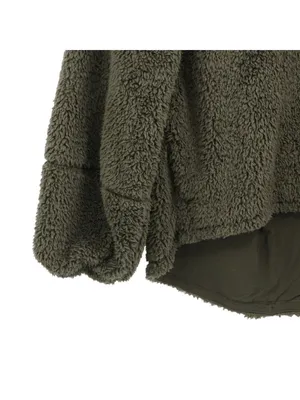 Lululemon Warm Restore Sherpa Pullover Dark Olive Green Jacket M/L thumbnail 3