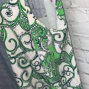 Lilly Pulitzer Green & White Paisley Dress Size XS thumbnail 6