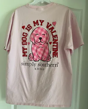 Simply Southern Pink TShirt Valentines Size L thumbnail 4