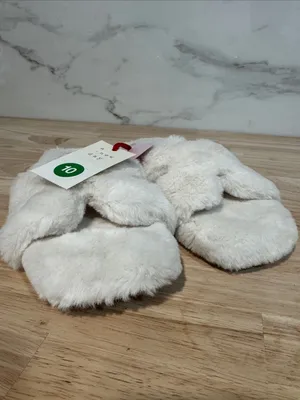 A New Day Women's Sage Off-White Cream Super Soft Slide Slippers NWT thumbnail 3