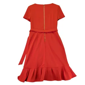 Calvin Klein Womens Clay Orange Ruffle Faux Wrap Sheath Dress‎ CD2C12U7 Size 8 thumbnail 2