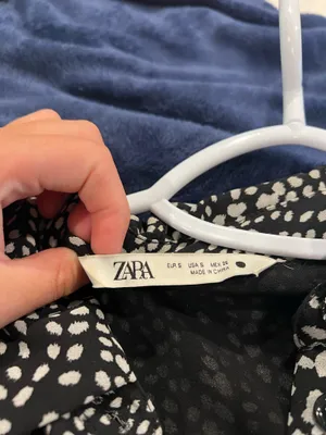 ZARA Dress Black and white long sleeve thumbnail 2