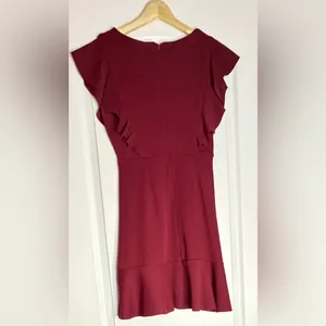 Altar'd State Burgundy Ruffle Mini Dress, Small thumbnail 4