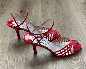 New York Transit Red Heels with Vintage Flair thumbnail 1