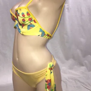 Recco brazilian bright yellow floral bikini thumbnail 2