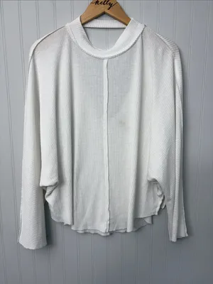 We The Free Ribbed Long Sleeve Top Women Size Large thumbnail 1