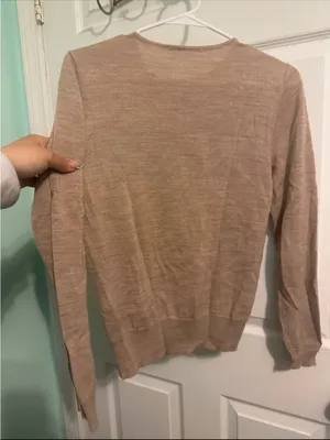 Lightweight Crewneck Sweater in Beige Tan thumbnail 2