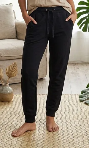 COTTON ON Women’s Classic Fleece Jogger Sweatpants Black Drawstring Pockets thumbnail 1