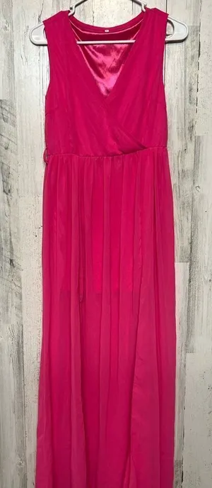 Mesh maxi dress Pink Size L thumbnail 1