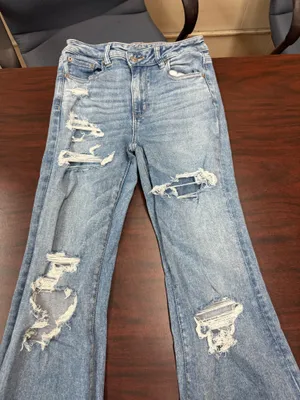 American Eagle Next Level Stretch Super Hi-Rise Flare V-Waist Jeans Size 4 thumbnail 2