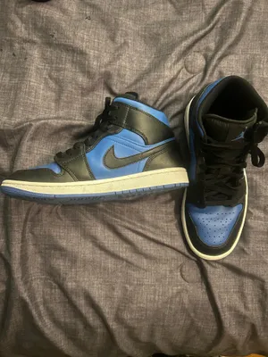 Jordan 1 Mid 'Black Blue' sneakers thumbnail 5