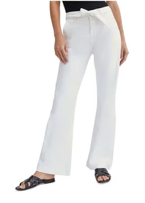 Jen7 by 7 For All Mankind Belted Wide Leg Trouser Pants Size 18 Off White NWT thumbnail 1
