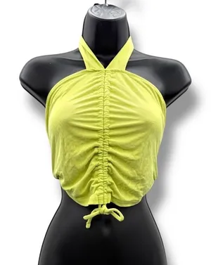 Urban Outfitters Halter Crop Top Women's Small Green Ruched‎ Party Club Beach thumbnail 1