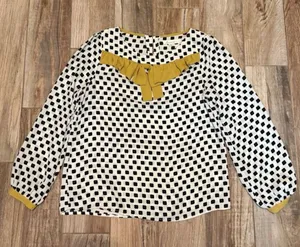 Anthropologie Comme Toi Flower Checker Blouse thumbnail 1
