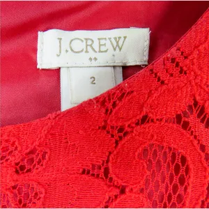J.Crew Red Lace Short Sleeve A-Line Mini Dress Size 2 Extra Small thumbnail 5