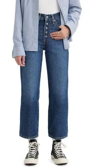 NWT Levi's Snap Ribcage Straight Ankle Jeans in Make It Snappy sz 25 thumbnail 1