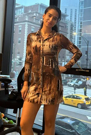 12th Tribe Brown Mesh Button Up Dress thumbnail 5