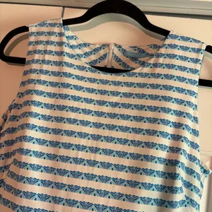 J. McLaughlin Blue And White Pattern Stripe Tank Dress Size‎ Medium thumbnail 3