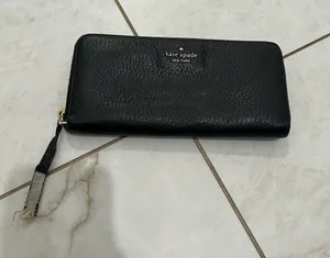 Kate Spade Black Pebbled Leather Zip Wallet thumbnail 1
