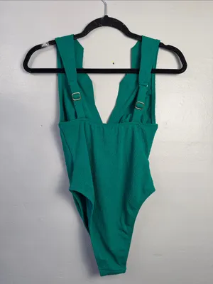 Vix Paula Hermanny Firenze Dakota Scallop One- Piece Swimsuit Green SIze Medium thumbnail 5