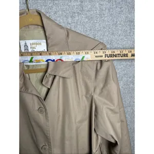 Vintage‎ 1970's Womens 10 Petite London Fog Maincoat Trenchcoat Hooded Beige thumbnail 9