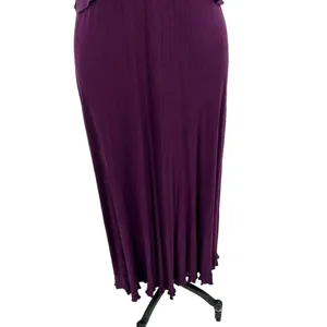 Anthropologie Maxi Dress‎ Deep-V Ruffled Sleeveless Viscose Purple Size Medium thumbnail 5