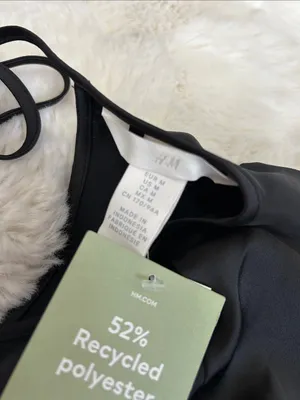 H&M Black Satin Blouse thumbnail 7