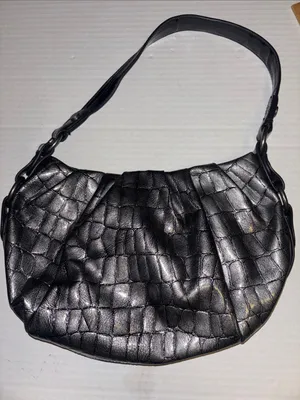 Simply Vera By Vera Wang Gray Silver Metallic Faux Leather Shoulder Bag thumbnail 1
