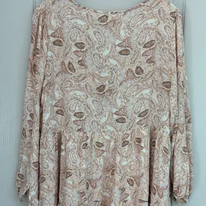 Bohme Womens Paisley Tiered Babydoll Mini‎ Dress Tan Brown V-Neck Rayon FD6018 M thumbnail 11