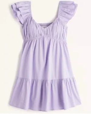 Abercrombie & Fitch Lilac Flutter Sleeve Mini Dress thumbnail 1