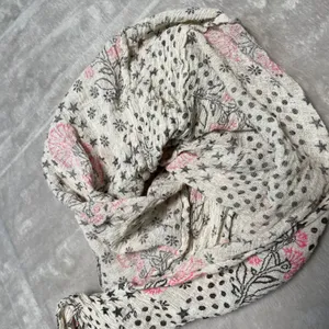 Free People Bag Gauze Hobo Tote Lightweight Bohemian‎ Patchwork Floral Cream thumbnail 4
