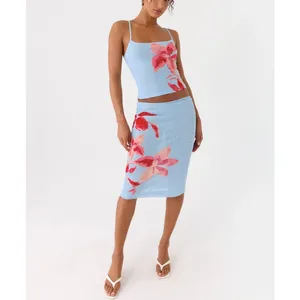 Peppermayo Cami Top & Midi Skirt Floral Tamia Size XS Blue Pink thumbnail 6