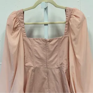 Oh Polly Pink Corset Top Balloon Long Sleeve Bodycon Mini‎ Dress Sz 2 thumbnail 7
