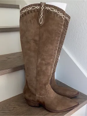 Free People Stitched-Up Western Boots in Brown NWOB thumbnail 4