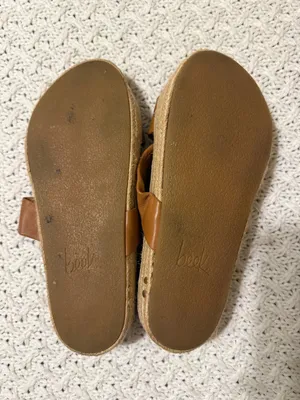 Beek Twinspot Platform Leather Sandals Tan Brown Women's Size 8 slides thumbnail 8