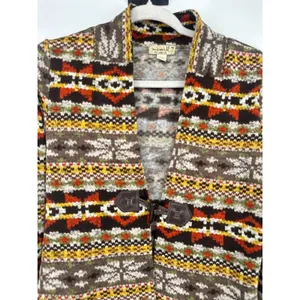 One World Live and Let Live Women M Knit‎ Cardigan Sweater Southwest Boho Aztec thumbnail 2