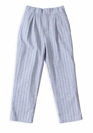 NWOT Urban Outfitters Blue Stripe Cropped High Waist Pants thumbnail 1
