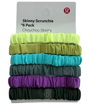 Lululemon Skinny Scrunchie 6 Pack Smoked Spruce / Moonlit Magenta / Tidewater... thumbnail 1