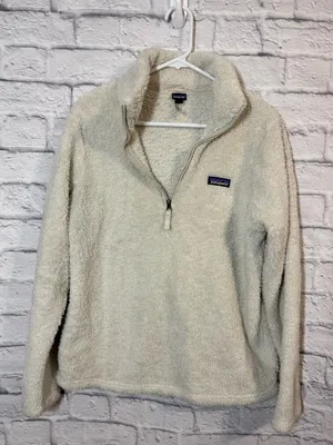Patagonia Los Gatos Quarter -Zip Fleece Pullover in Cream, Large thumbnail 1