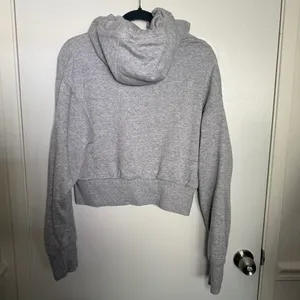 UFC Fit Women's Cropped Gray Zip-Up Hoodie with Drawstring Medium thumbnail 6